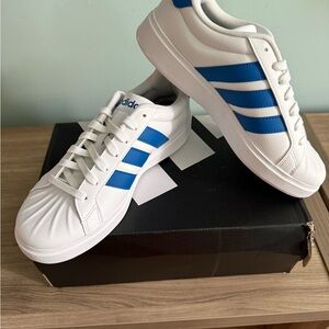 Adidas White and Blue Sneakers